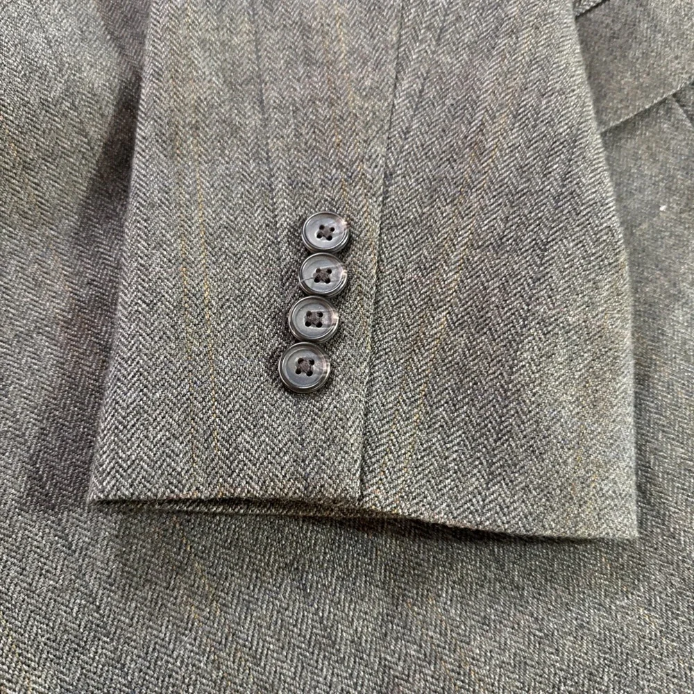 Lauren Ralph Lauren Sport Coat Jacket‎ Brown Herringbone Plaid Flannel Wool 48L